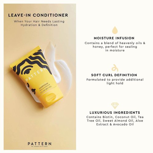 PATTERN Beauty by Tracee Ellis Ross Texture Travel Kit for Curly & Coily Hair, 3a-4c, Includes 3 oz Leave-In Conditioner, Intensive Conditioner, Cleansing Shampoo