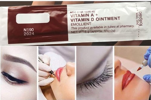 Latest Date 200 Packets Microblading Permanent Aftercare Healing Ointment, Tattoo Cream Vitamin A & D Anti Scar Scald Repair Gel, for Body Art Makeup Eyebrow Supplies;