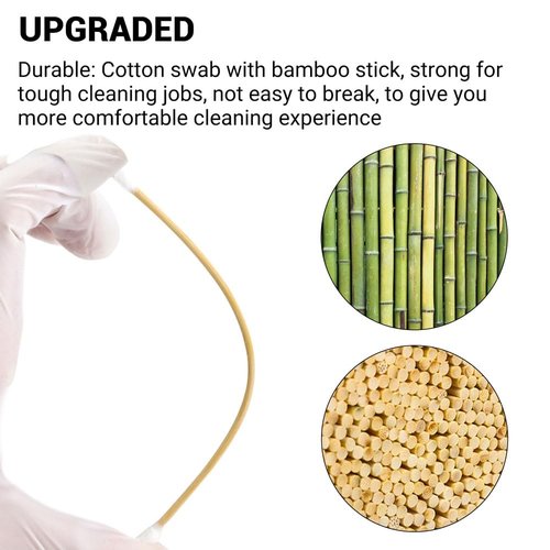 6" Gun Cleaning Swabs Double Ended, Pointed Tipped on Bamboo Sticks - Highly Absorbent, Lint Free Gun Cleaning Supplies Swabs, 400PCS in Storage Box