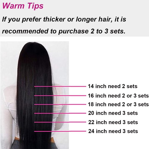 Straight Clip in Hair Extensions Human Hair Straight Clip ins Human Hair Extensions Natural Black Hair Extensions Real Human Hair Clip ins for Women 8Pcs with 18Clips, 120G, 18Inch
