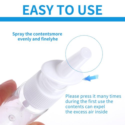 simarro 6Pcs Empty Nasal Spray Bottles, 20 ml Nasal Spray Bottles PET Refillable Atomiser Spray Bottle Reusable Empty Nasal Spray Bottle for Perfume, Essential Oils, Saline Solution