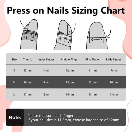 MNAFAYY 100% Handmade Nails Cherry Extra Long 3D Gems French Press On Nails White Full Cover Luxury Gorgeous Reusable UV Finished Fake False Nails Acrylic Nail Kit With Box Gifts Women Mother's Day M