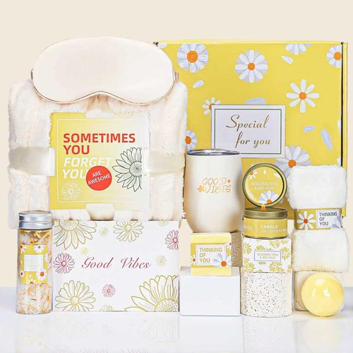 Gift Baskets for Women, Care Package, Get Well ,Self Care Gifts After Surgery Thinking of You Gifts Blanket Relaxing Spa Gifts Birthday Gifts for Mom Sister Her