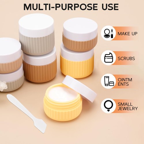 KOUWICH 8 Pack Travel Bottles TSA Approved 1oz 3oz Leak Proof Silicone Squeezable Containers in Clear Bag for Cosmetic Face Hand Body Cream