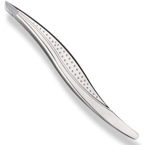 Professional Stainless Steel Slant Tweezers – Elegant Precision Eyebrow Hair Removal Tool for Perfect Shaping, Durable Non-Slip Grip, Comfortable for Home & Salon Use