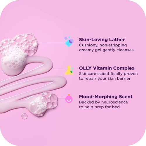 OLLY Renew Body Wash with Vitamin D, Retinol & Botanicals ? Nourishing Cleanser for Skin Barrier Repair, Deep Hydration, Jasmine Bergamot Scent, 17oz