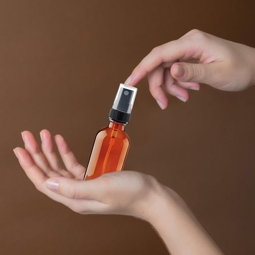 4 Pack Amber Glass Spray Bottles – 2oz Refillable Mini Bottles for Essential Oils, Perfumes, Serums, and DIY Skincare – Durable Small Amber Containers with Spray