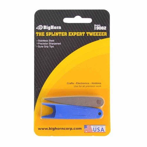 Big Horn 19082 All Purpose Mini Stainless Steel Pocket Splinter Precision Expert Tweezer