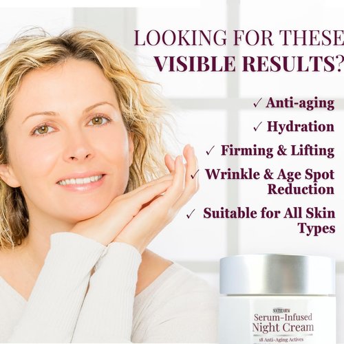 SootheAnew Anti-Aging Face Cream, Multi Peptide Cream, Deep Wrinkle Repair Cream, for Mature and Dry Skin, Peptide Night Cream 1.7 Fl Oz