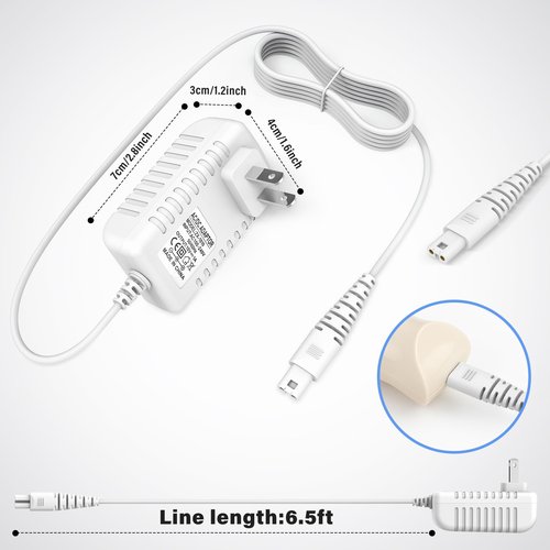 Cisain Replacement Charger Cord Compatible with Magic Wand HV-270, Power Cord Charging Cable for Magic Wand HV-270 Massager (White)