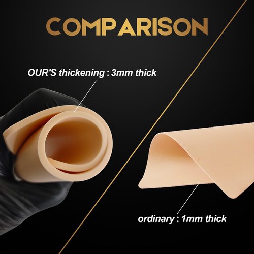 3MM Fake Skin Tattoo - Jconly 20Pcs Practice Skin Double Sides Thick Fake Skin Tattoo Skin, 8×6 in Fake Skin for Beginners and Experienced Tattoo Artists…