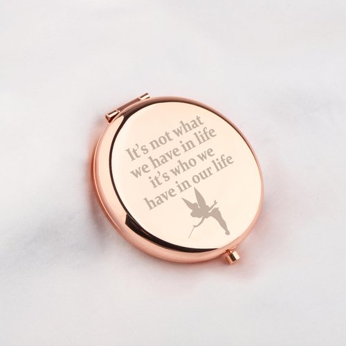 WUSUANED Fairy Princess Makeup Mirror It’s Not What We Have in Life It’s Who We Have in Our Life Jewelry Princess Gift Peter Gift Cartoon Fan Gift
