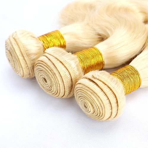 613 Body Wave Bundle Honey Blonde Human Hair Bundles Brazilian 100% Unprocessed Virgin Extensions Double Weft Bundle 14 Inch