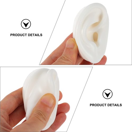 POPETPOP Soft Silicone Ear Model, Ear Model Simulation Display Props Teaching Tools Jewelry Display Earrings 1Pair Size, White,Olive Green, 716RHSB05605S0XGKX