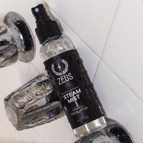 ZEUS 100% Natural Eucalyptus Oil Steam Mist, Aromatherapy Spray for Shower, Sauna, Bath & Pre-Shave, Nasal Relief & Spa-Inspired Refreshment (Made in USA) 4 oz.