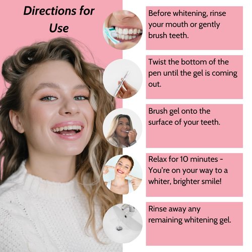 Novashine Teeth Whitening Pen, 2ml 6% Hydrogen Peroxide, Up to 15 whitening Treatments