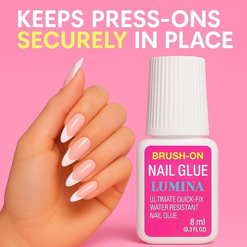 Super Strong Nail Glue for Press Ons - Fake Nails - Brush, Tip applicator, Fast Drying, Long Lasting, Mess Free, Glue Strong, pressons, Gel