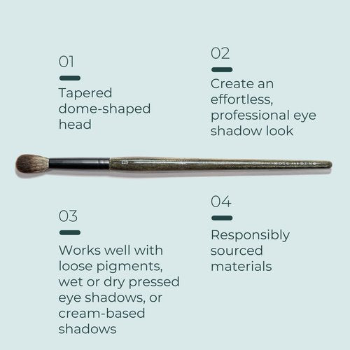 Rose and Ben Beauty E29 Blending Crease Brush | Tapered Dome for Contouring & Depth | Cruelty-Free Bristles