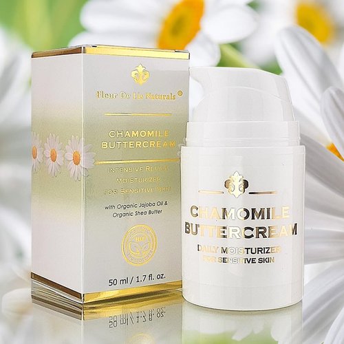 Chamomile Buttercream - Best Anti-Wrinkle Cream & Anti-Aging Face Cream for Sensitive Skin - Helps to Repair Wrinkles & Purify Skin - Made in USA - All Natural and Organic Ingredients – 1.7 oz