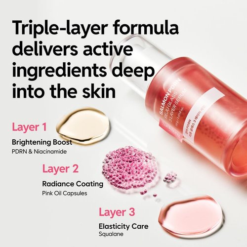 Saekdong Seoul Salmon PDRN Reju Glass 3-Layer Serum, Radiance & Firming Facial Serum with 1% PDRN, Niacinamide, Collagen, Hyaluronic Acid, 30g (1.06 fl oz)