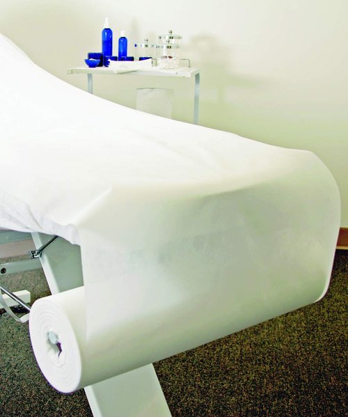 Disposable Non-Woven Bed Sheet Roll 24" x 330 ft Perforated Every 6 feet White Water Repellent Soft Durable Table Cover for Spa Salon Massage Medical and Dermatology use Renders 55 full Treatments