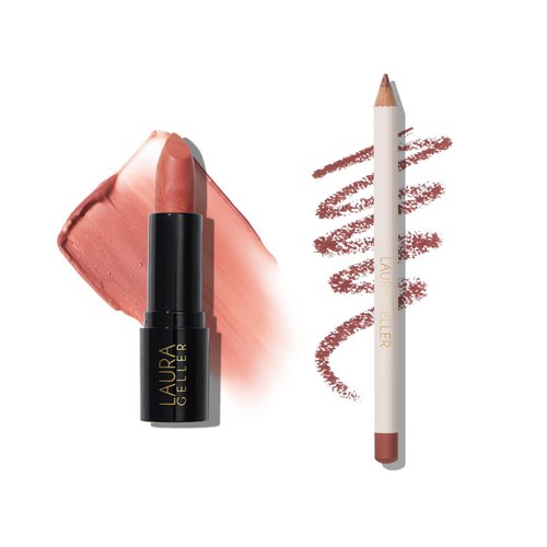 LAURA GELLER Marble-ous Lip Duo | Italian Marble Sheer Lipstick, Dolce + Marble Lips Multidimensional Liner, Tranquil Terracotta