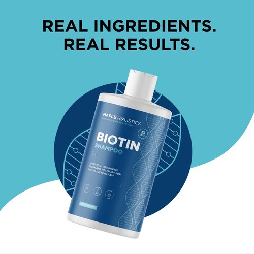 Biotin Volumizing Shampoo for Fine, Thinning Hair - Sulfate-Free with Tea Tree and Rosemary Oils, Plus Hair, Skin and Nail Vitamins