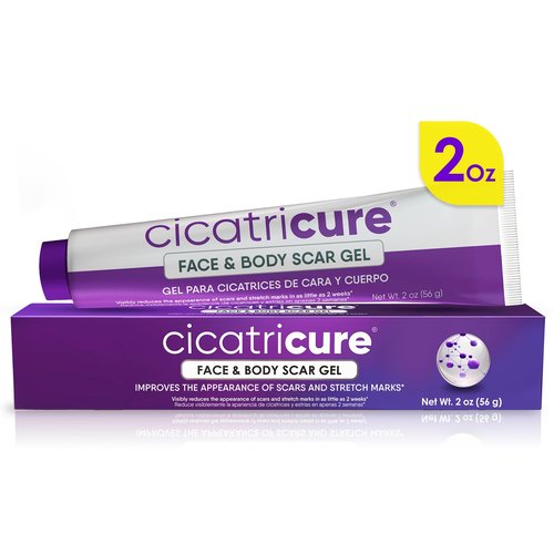 Cicatricure Advanced Scar Gel for Face & Body - Proven Results in 2 Weeks, Scar Treatment for Surgical Scars, Stretch Marks, Scars of Burns and Injuries, Acne Scar Treatment, 2 oz (56g)