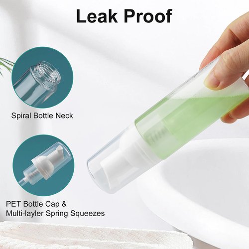 Cosywell Foam Soap Dispenser 2oz 10 Pack TSA Approved Empty Travel Pump Dispenser for Hand Soap Foaming Lash Shampoo for Cleanser, Dispenser(10Clear)
