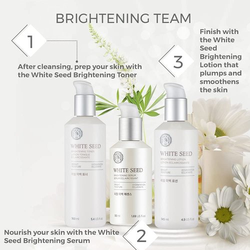 The Face Shop Whiteseed Brightening Serum | Deep Skin Brightening, Boost Moisturization & Pore Minimize | Skin Texture & Clarity Improvement, Dullness Reducing, 1.69 Fl Oz