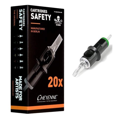 Cheyenne Hawk Safety Needle Cartridges CARTRIDGES - EXTREMELY PRECISE TATTOO NEEDLES THAT HOLD MORE INK (Box of 20 Pc) (5 Shader)