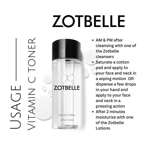 ZOTBELLE Vitamin C Toner Helps to Keep The Skin Looking Youthful, Shields from Sun Damage and minimizes The Appearance of Wrinkles, Dark Spots and Acne.