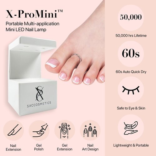 SXC Cosmetics X-Pro Tips French Tip Press On Toenails for Women, Acrylic Soft Gel System (Short French Brown, Short)