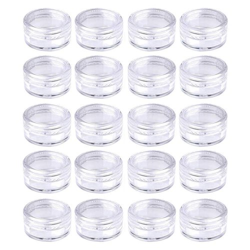 Medsuo 20PCS 5ml Clear Sample Pots Empty Small Travel Containers Leak Proof Refillable Cosmetic Jars Makeup Sample Containers with Lid, Storage Pot for Lip Balm Scrub DIY Cosmetic