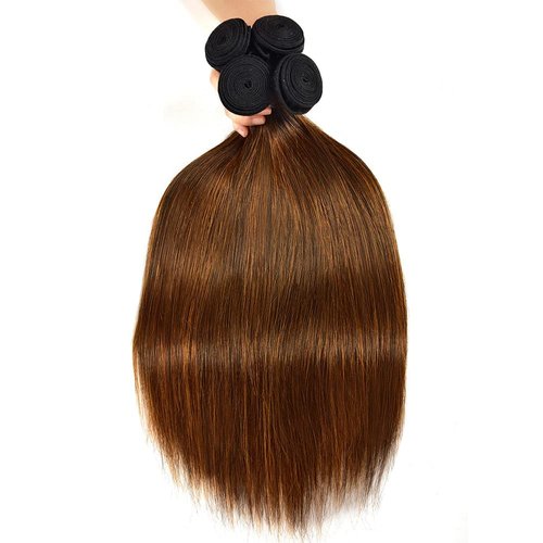 P430 Highlight Brown Bundles Human Hair Bundles 24 26 28 Inch Straight Wave P4/30 Highlight Bundle Brown Bundle Unprocessed Brazilian Virgin Hair Quick Weave Hair for Black Women