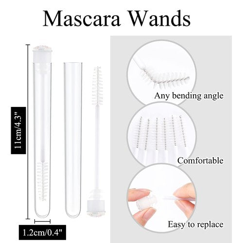 Dming 50pcs Eyelash brush Lash Wand Makeup tool Eyelash Extension supplies Cleaning brush Diamond Mascara star white