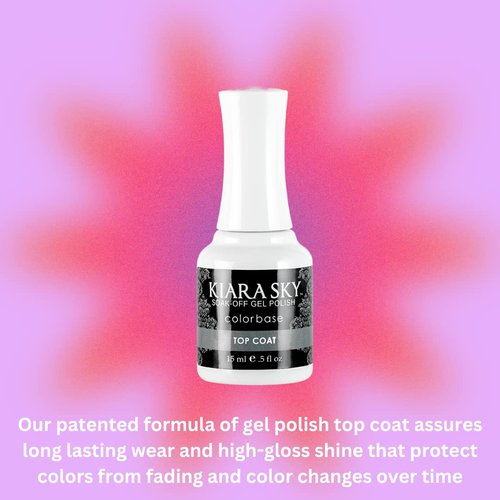 KIARA SKY Gel Polish Top Coat 0.5 fl oz + Base Coat 0.5 fl oz Duo | Soak Off Formula