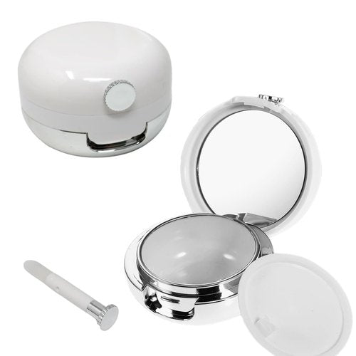 QIYUDA 2 Pcs Lip Balm Jars Container, Lip Makeup Applicator Lip Gloss Empty Sample Jars Case Box with Mirror and Silicone Lip Brush