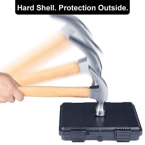Lykus HC-2110 Mini Hard Case Dry Box with Foam Insert, Interior Size 8.27x5.91x1.46 inch, IP66 Splash-Proof