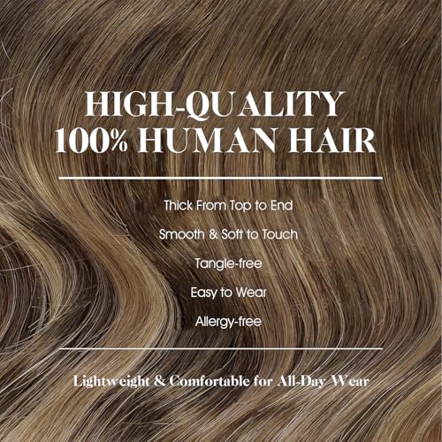 SIYUSI Clip in Hair Extensions Real Human Hair, 100% Brazilian Remy Human Hair Clip Ins, Invisible & Scalp-Friendly,Honey Blonde Ombre, 7Pcs 4.23oz,24 Inch