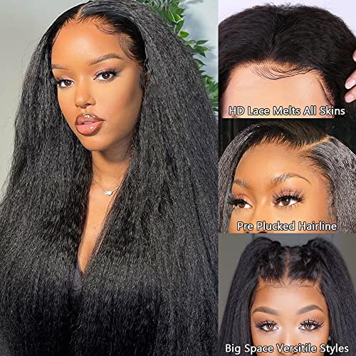 GOLFMAX human hair wig lace front wigs human hair pre plucked with baby hair transparent hd lace front wig for black women 28 Inch