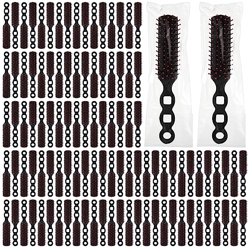 400 Pcs Hair Brushes Bulk for Homeless Individually Wrapped Bristles Hair Brush for Curly Hair Suitable for Homeless Shelter Hotel Nursing Home Charity Church 7.5 x 1.4 Inches