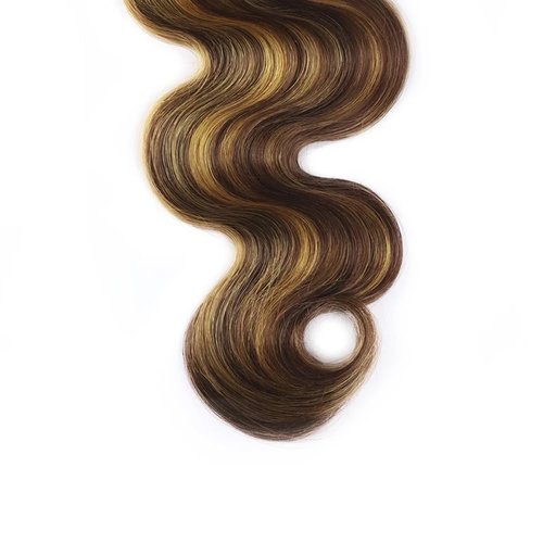 Dokksiiia Honey Blonde Body Wave Bundles Human Hair Ombre P4/27 Dark Brown and Honey Blonde (#4 & #27) Mix Highlight Piano Color Bundles Brazilian Human Hair Extensions 10 12 14 Inch for Black Women
