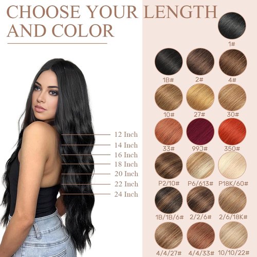 Tape in Hair Extensions Human Hair Dark Brown Hair Extensions 18 Inch 20pcs Remy Straight Human Hair Tape in Extensions Skin Weft Tape Extensions Human Hair