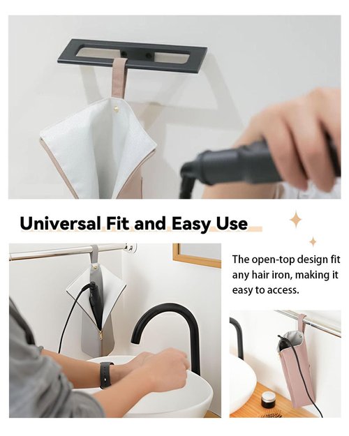 Easy-U Hot Iron Holder & Mat, Heat Resistant Travel Bag for Curling Iron, Flat Iron - Hair Tool Organizer for Home, Travel