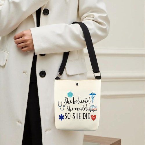 TSOTMO Emergency Medical Technician Gift She Believed She Could So She Did Inspirational EMT Makeup Bag (She Believed EMT CR)
