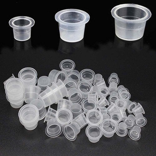 Tattoo Ink Caps - 100Pcs Medium Disposable Plastic Pigment Caps Cups for Tattoo Ink, Tattoo Supplies (Medium.13mm—100PCS)…