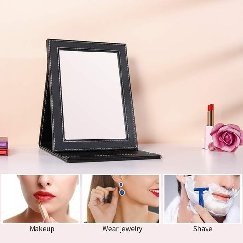 DUcare Makeup Brushes 14Pcs with 3Pcs Makeup Spong & Cosmetic Bag& Folding Vanity Mirror with Stand