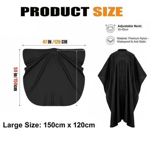 Barber Cape - 12pcs Waterproof Hair Cutting Cape with Snap Closure, Anti-Static Salon Apron for Women, Men, Kids - Professional & Home Use ﻿ ﻿