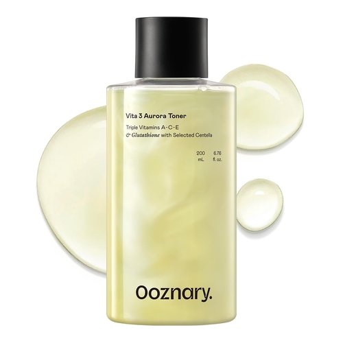 Ooznary Vita 3 Aurora Toner with Vitamin ACE and Triple Centella and Sea Buckthorn Water for Radiant Glow & Extra Hydration | Korean Skin Care | 6.76 fl.oz 200ml